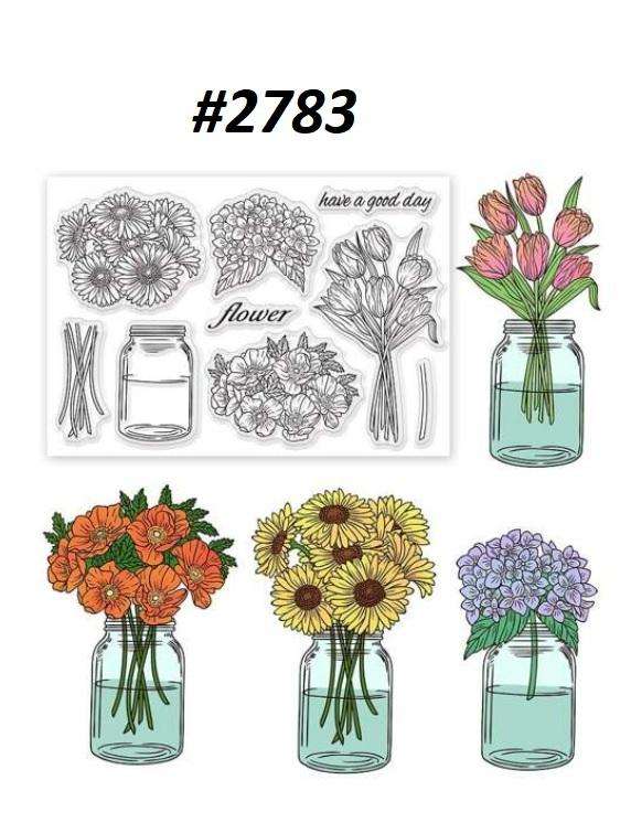 Clear stamps  - Flowering Vase  - Card-making / card-making supplies / Stamping tools