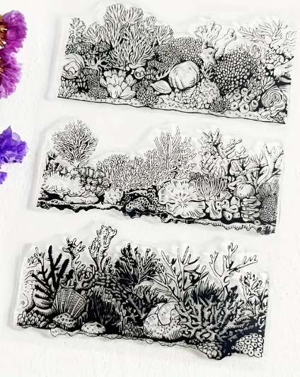 Clear stamps for card making - Coral Life - Card-making / card-making supplies / Stamping tools