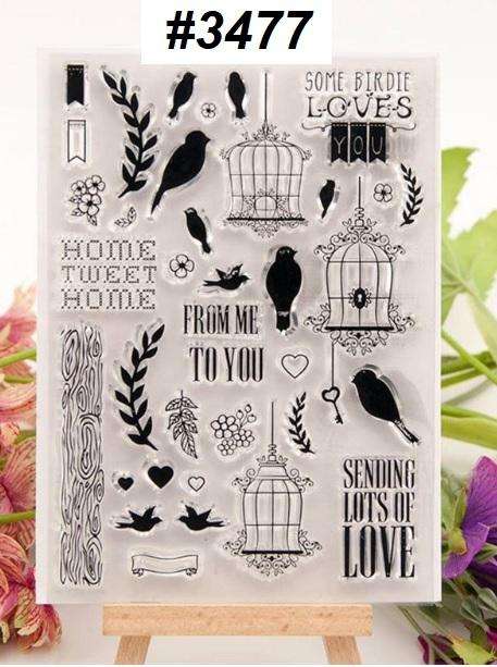 Clear Stamps for Card Making - Acrylic Stamp Set - Scrapbooking & Journaling - Some birdie loves you
