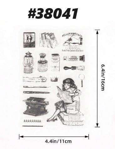 Clear stamps for card making - Stamp - Girl with a book