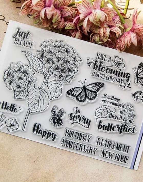 Clear stamps for card making - Hydrangeas