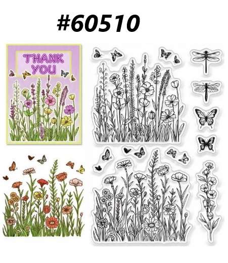 Clear stamps for card making - Stamp - Fields of Flowers