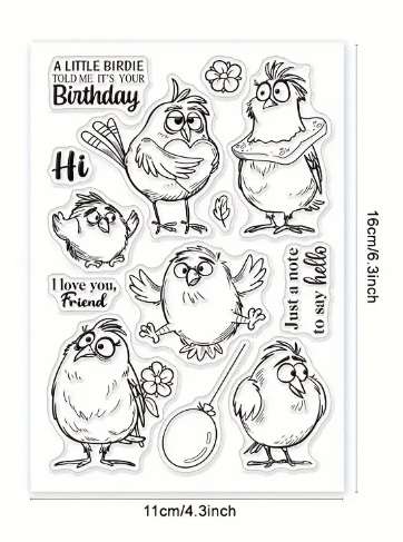 Clear stamps for card making - A little birdie told me - card-making supplies / Stamping tools