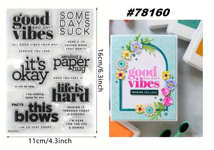 Cardmaking / Scrapbooking - Stamp and die set - Good vibes