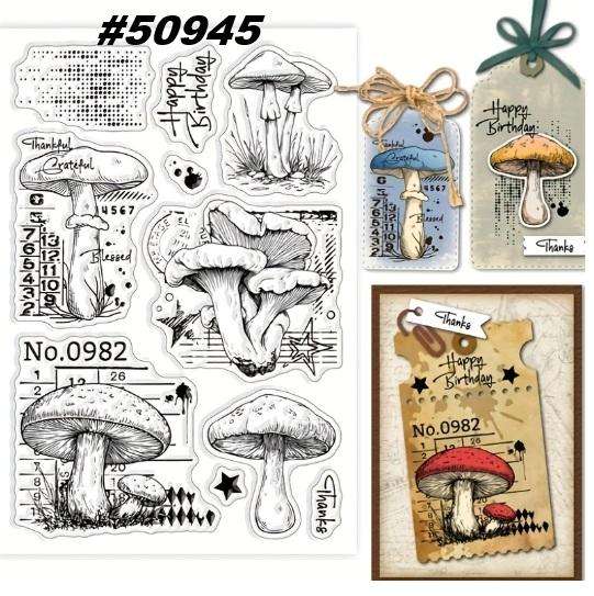 Card-making / Stamping / Mixed Media - Stamp - Fantasy Mushrooms