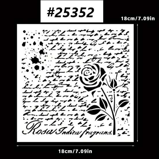 Stencil / Mask / Mixed Media - English Rose