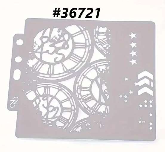 Stencil / Mask / Mixed Media - Clocks