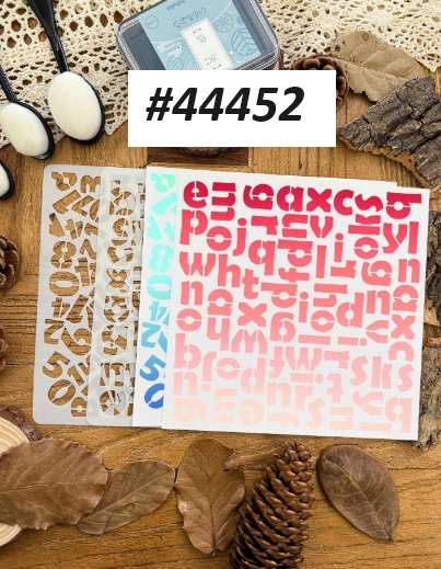 Stencil / Mask / Mixed Media - Lovely Numbers / Alpha (set of 2)