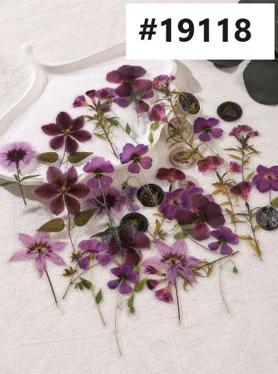 Junk Journaling / Scrapbooking - PET Flower Sticker - Periwinkle Posy - 40 piece