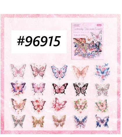 Junk Journaling / Scrapbooking - PET Flower Sticker - Butterfly Blossom Dance - 20 piece