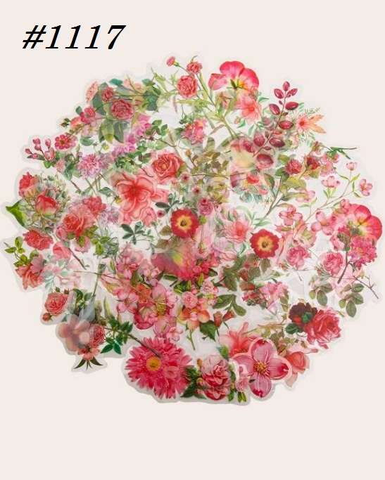 Junk Journaling / Scrapbooking - Flower Sticker - Romance Flower - 100 piece