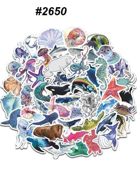 Scrapbooking supplies / Scrapbooking embellishment - Sticker - Marine Life - 50 piece