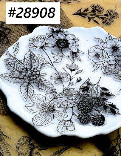 Scrapbooking supplies / Scrapbooking embellishment - Sticker - Inky Blooms - 50 piece