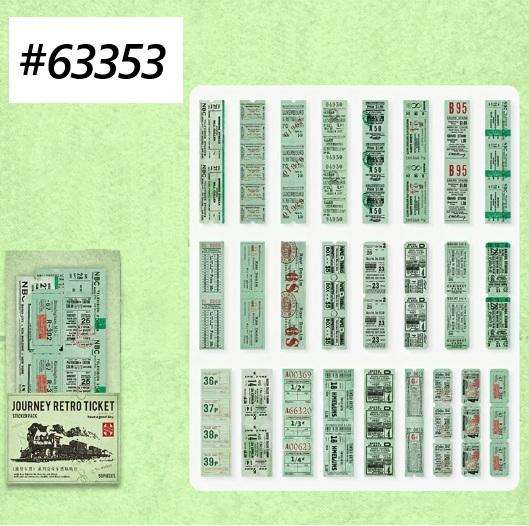 Bullet Journaling - Junk Journaling - Retro Journey Travel tickets - Green