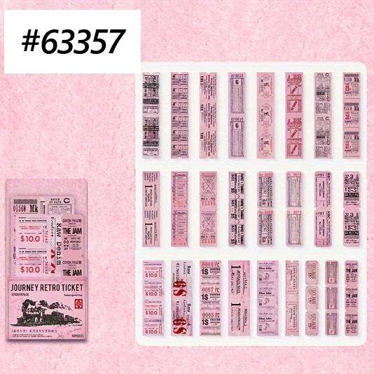 Bullet Journaling - Junk Journaling -- Railway Travel Ticket Stickers - Pink
