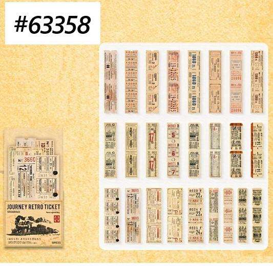 Bullet Journaling - Junk Journaling -- Railway Fare Ticket Stickers - Yellow