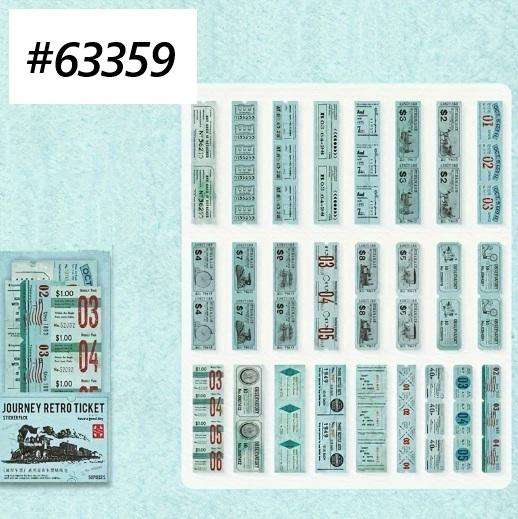 Bullet Journaling - Junk Journaling -- Railway Ticket Stickers - Blue