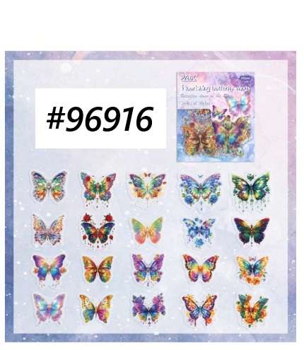 Junk Journaling / Scrapbooking - PET Flower Sticker - Flourishing Butterflies - 20 piece