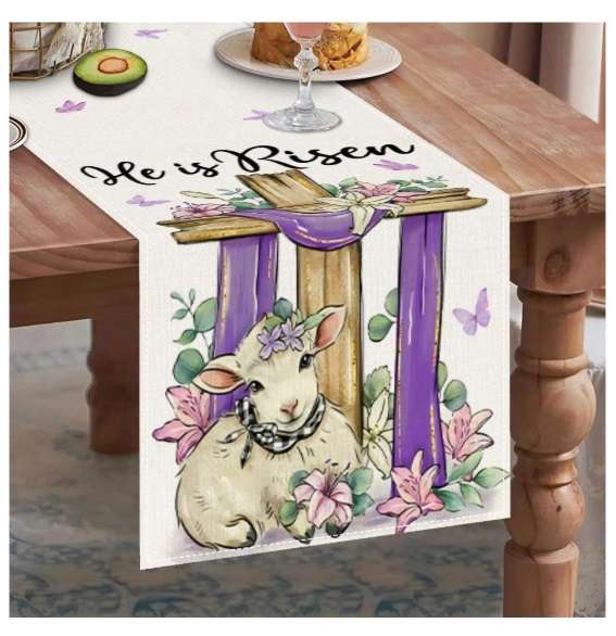 Table Runner - Easter (He is Risen) (33 x 183cm)