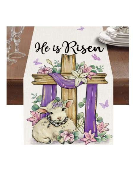 Table Runner - Easter (He is Risen) (33 x 183cm)