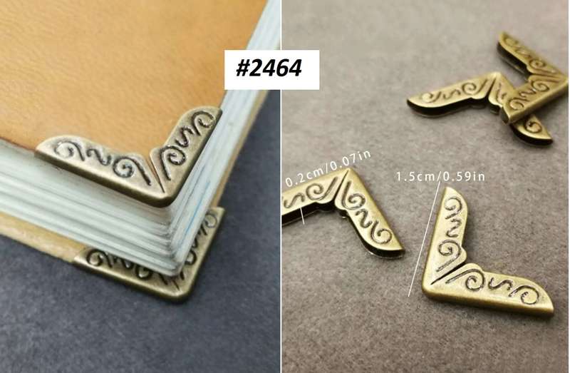 Scrapbooking Embellishment - Book Corner (Brushed Gold) - 20 piece