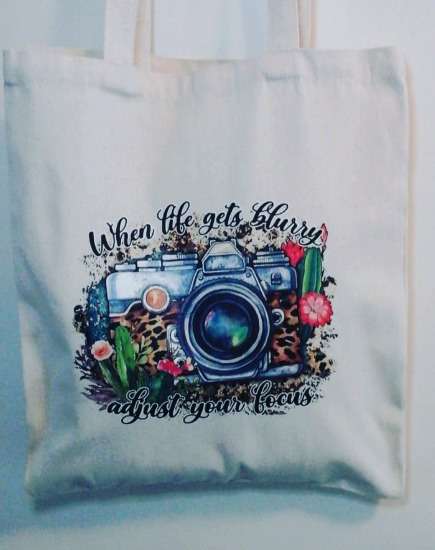 Canvas Tote - When Life gets blurry - Shopping Tote / Bible Journaling Tote / Craft Bag