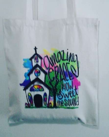 Canvas Tote - Amazing Grace - Shopping Tote / Bible Journaling Tote / Craft Bag