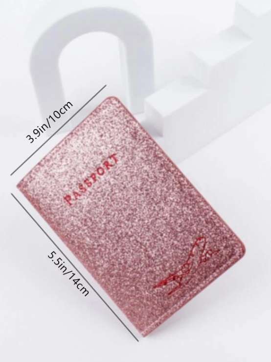 Passport Holder - Pink Glitter Fly Away