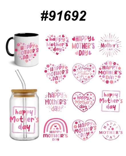 UV Transfer Sticker - Mother's day -  12 piece x 2 designs