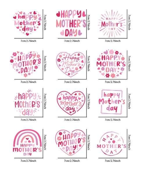 UV Transfer Sticker - Mother's day -  12 piece x 2 designs