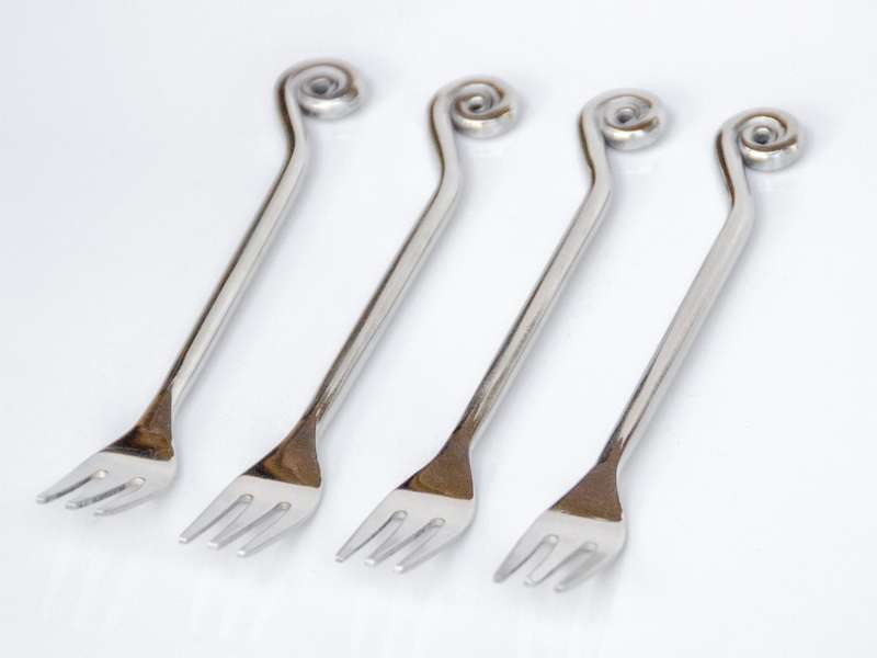Stainless Steel Cake Forks - Swirl - Koka Living