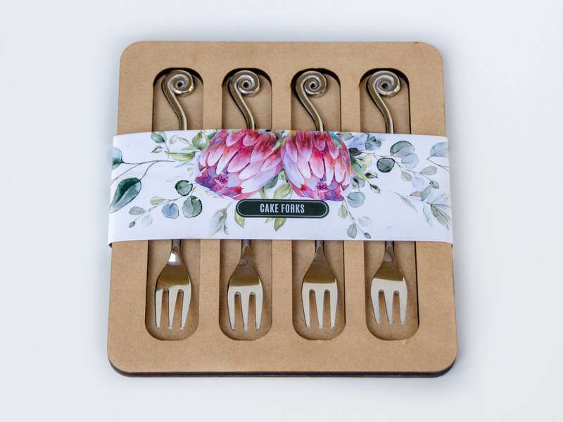 Stainless Steel Cake Forks - Swirl - Koka Living