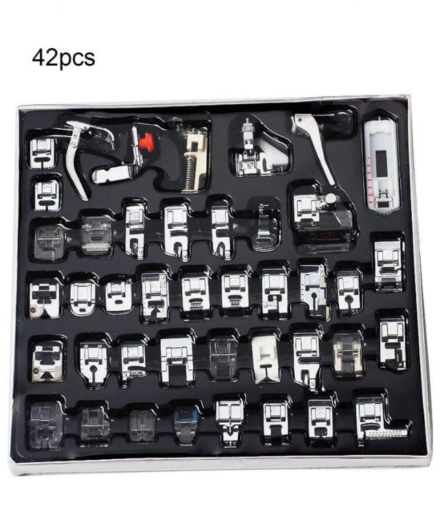 Domestic Sewing Machine Presser Feet Set for Brother Singer Janome etc 42 pcs
