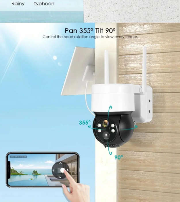 4g Sim card Solar Outdoor Security Wireless PTZ Camera Icsee app
