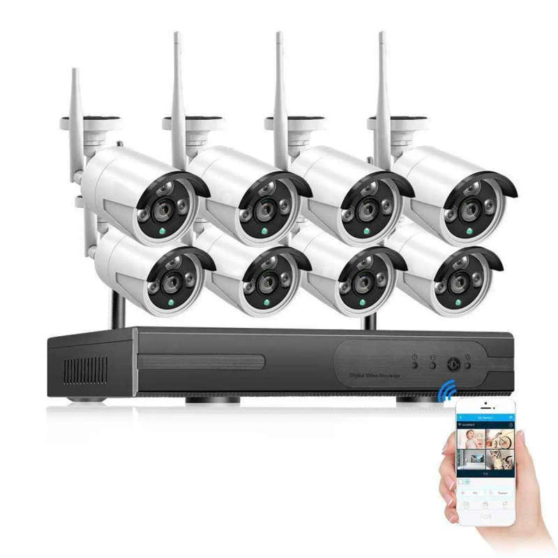 8 Channel CCTV HD NVR Kit-wireless-20m radius
