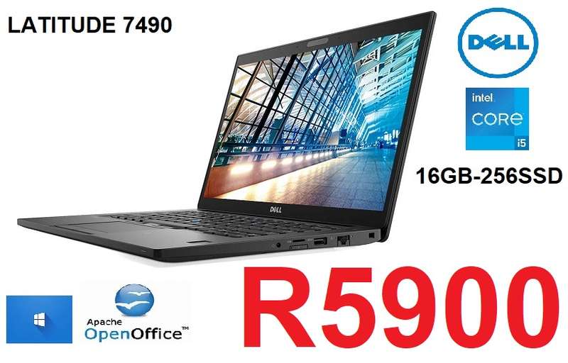 DELL LAPTOP LATITUDE 7490 - I5 8350U - 16GB DDR4 - 256GB M.2 SSD - 14 INCH - HD SCREEN