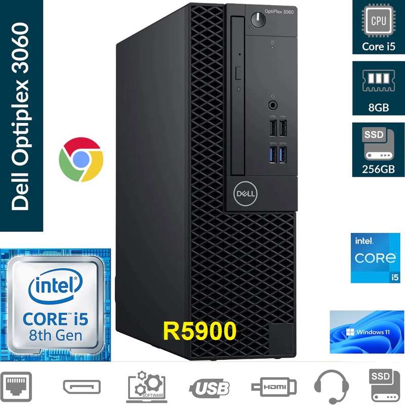 DELL OptiPlex 060 MT Core i5-8th Gen-256GB SSD and 500GB-Windows 11 Pro