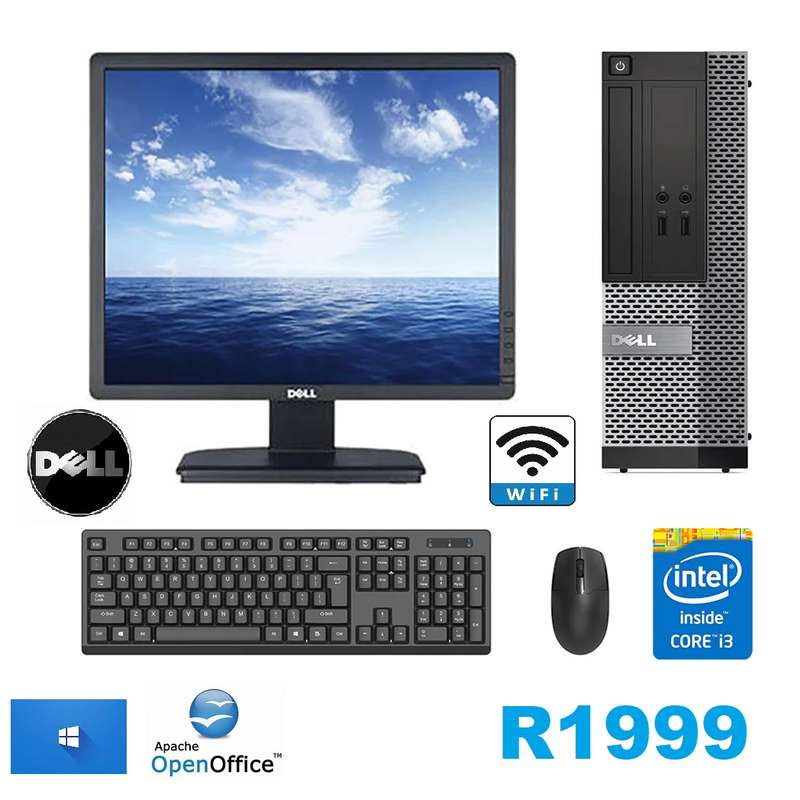 DELL COMPUTER OPTIPLEX SFF - I3  - 4GB DDR3 - 250GB HDD - 17INCH - DELL - SQUARE - COM