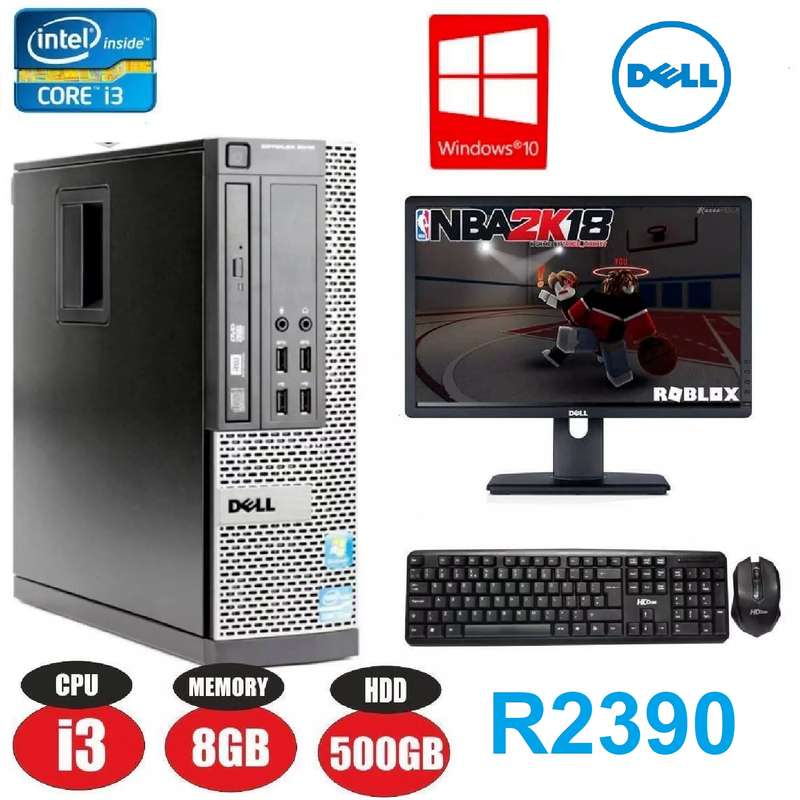 Dell Desktop PC Intel i3 8GB - 500 GB HD WIFI 19` LCD Windows 11