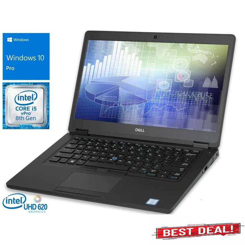 Dell LAPTOP Latitude 5490 14 Inch Laptop Bundle, i5 8350u, 8GB PC4, 512GB SSD, Win11Pro, Refurb