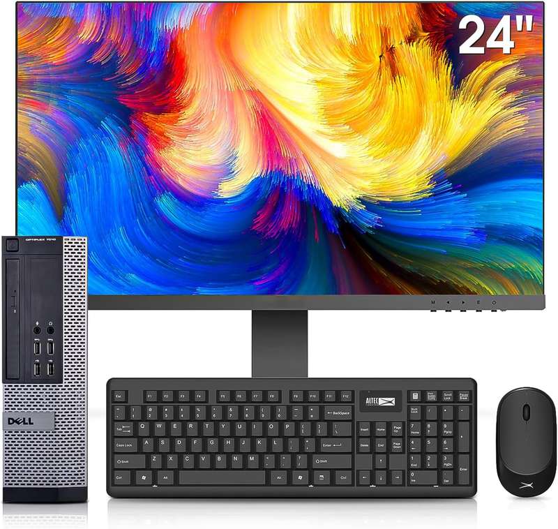 Dell OptiPlex 7010 Desktop Computers with 24 inch Monitor PC Bundle, Intel Core i5-3770 3.4GHz, 16GB