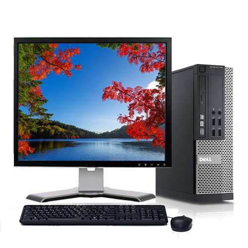 Dell Optiplex Windows 10 Desktop Computer Tower Core i3 Duo 4GB 250GB DVD WiFi 17` LCD