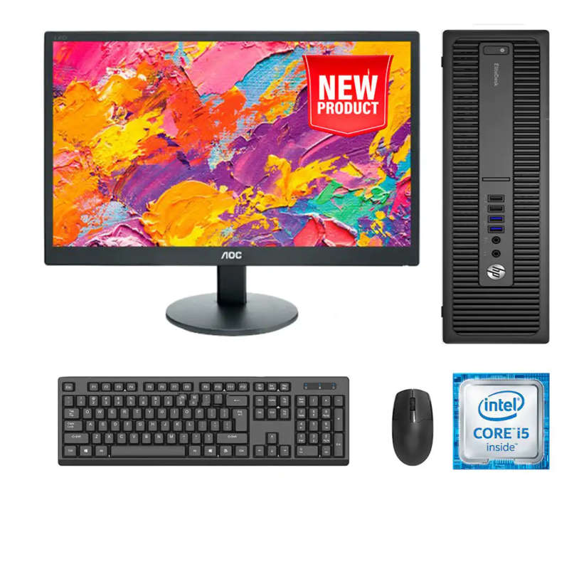 HP ELITEDESK 800 G2 SFF - I5 6500 - 8GB DDR4 - 240GB SSD - 19INCH - AOC - LCD -...(refurbs)
