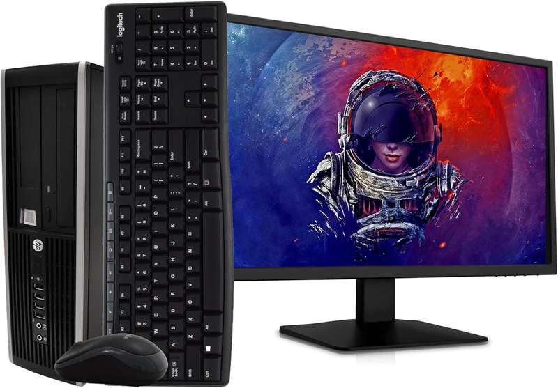 HP Elite Desktop PC Computer | Intel Quad-Core i5 | 8GB Ram | 1TB HDD | 24 Inch LCD Monitor (1080p H