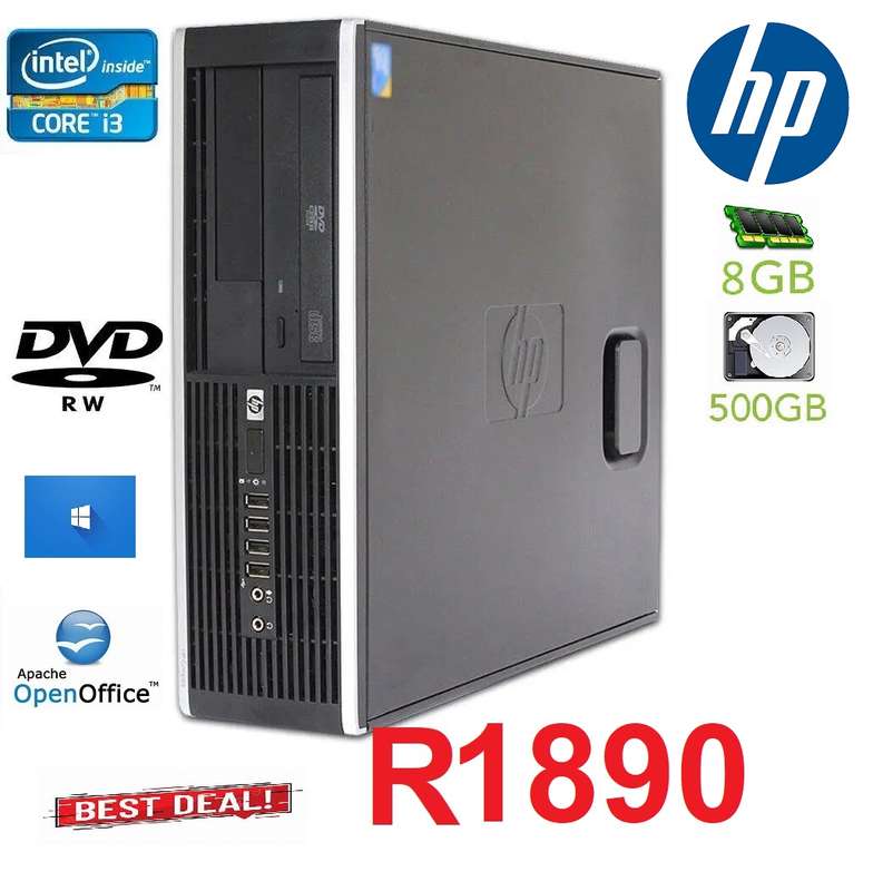 HP COMPAQ 8000 Core I3-8gb-500gb-power supply