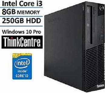 LENOVO computer thinkcenter M82 , INTEL CORE I3 3.0 GHZ, 8GB RAM, 250GB HDD, DVD, WINDOWS  (UPGRA