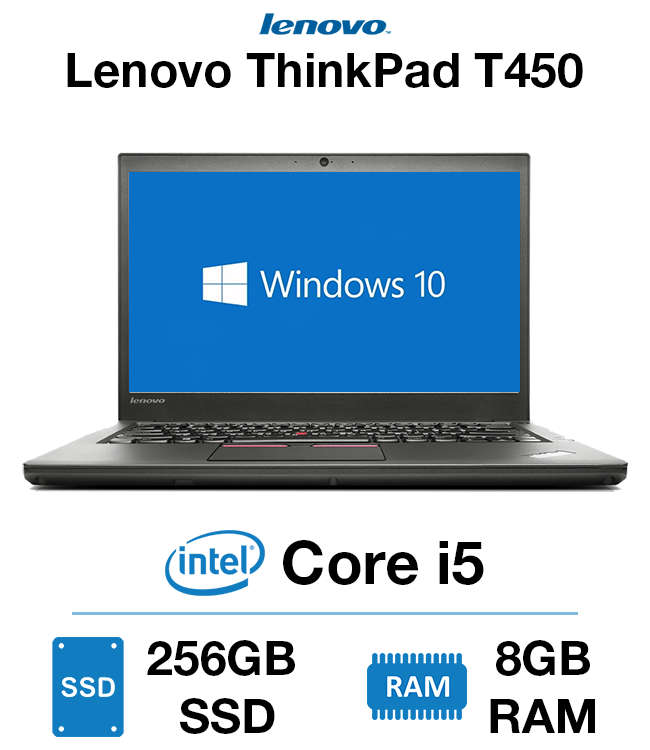 Lenovo ThinkPad T450 - Intel Core i5, 4th Gen 8GB-500GB