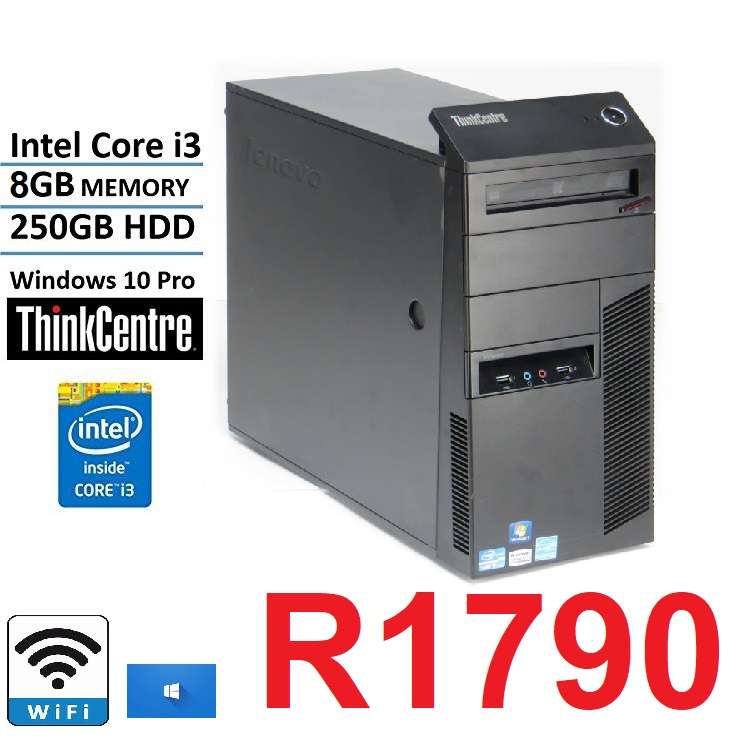 Lenovo Intel Core i3-windows 10 (3.2GHz) - 8GB DDR3 - 500GBHDD -450w psu