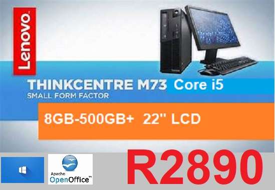Lenovo M72 Small Form Factor,i5 , 500GB HDD, 8GB Ram, + 22` lcd screen