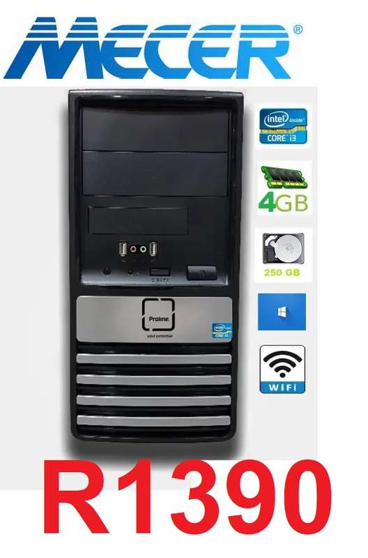 Mecer COMPUTER Proline Intel Core i3 3.0, 250GB HDD, 4GB Ram,DVD-6ch sound-USB-LAN (refurbished)